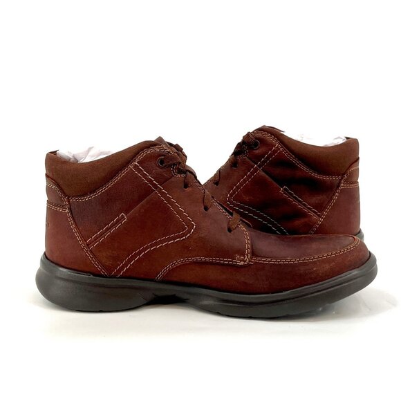 Clarks Bradley Leather Mid Comfort Boots Size 9M Brown Lace‑Up Ankle Boots - Picture 6 of 14
